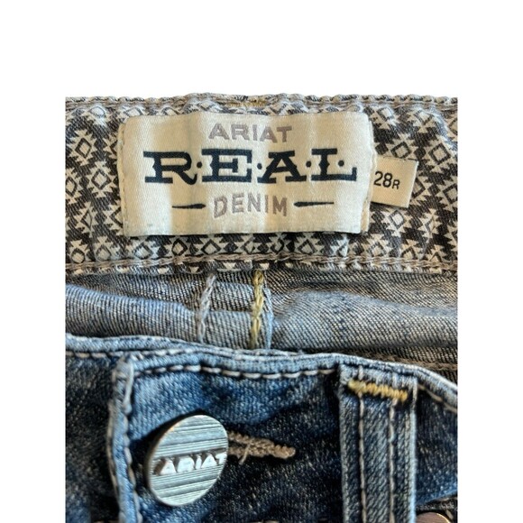 Ariat REAL Jeans Womens Sz 28R Perfect Rise Phoebe Distressed Boot Cut - Picture 4 of 7
